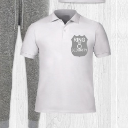 Boys White Ring Security Polo Shirt